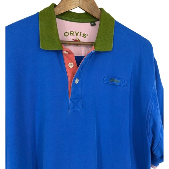 Orvis Signature Contrasting Trim Polo Shirt Orange Sz L 100% Cotton 1K48 - Picture 5 of 12